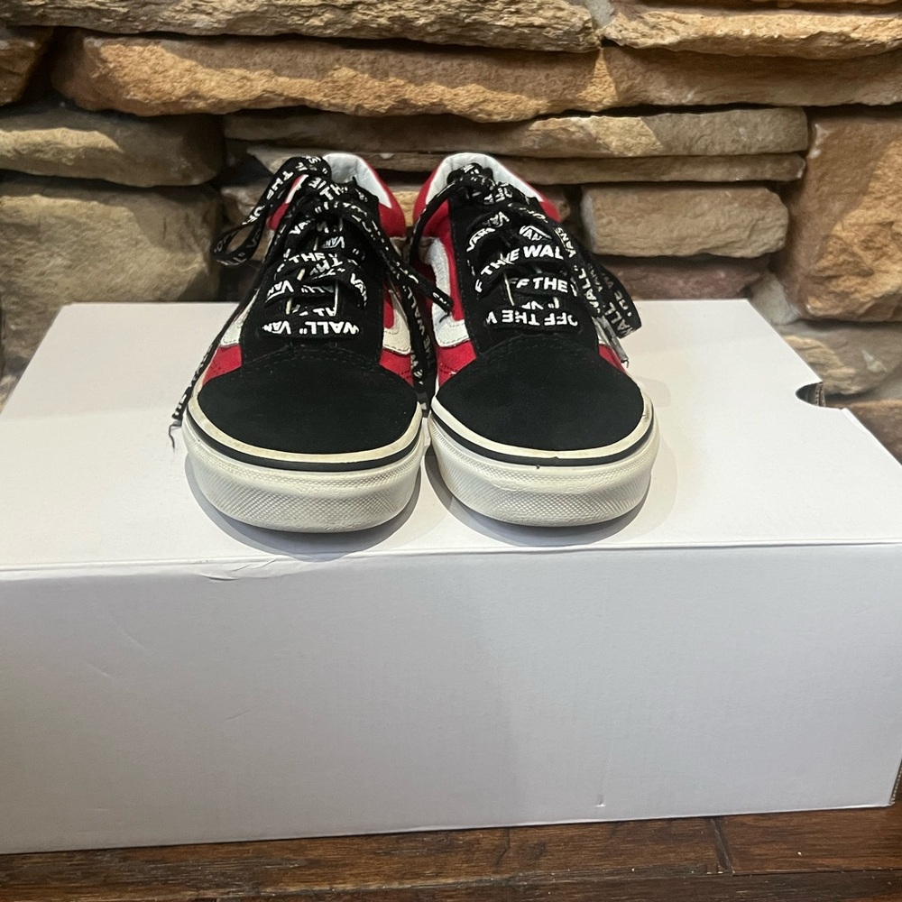 Vans Kids Red and Black Sneakers